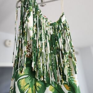 NWT FARM Rio Tropical Forest Midi Fringe Dress